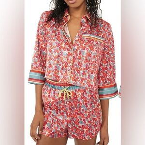 Free People PILLOW TALK PJ SET in poppy red